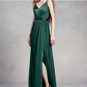 White by Vera Wang bridesmaid dress Forest Green